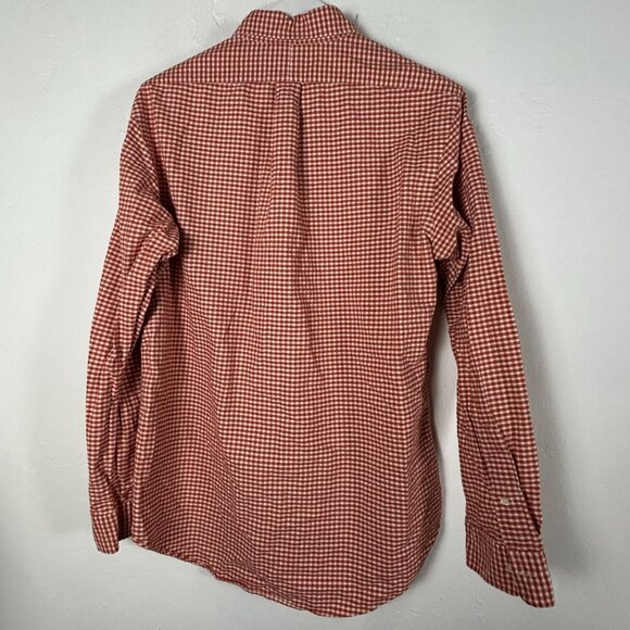 Ralph Lauren Mens Gingham Long Sleeve Shirt Large Red Custom Fit L Button-Up - Picture 2 of 7